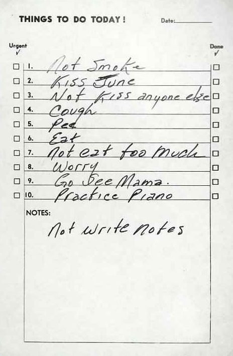 To Do List by Johnny Cash